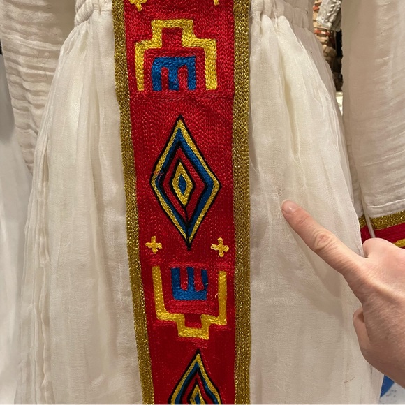 Beautiful hand made Ethopian Eritrean wedding dress hand made embroidery maxi - Picture 9 of 15